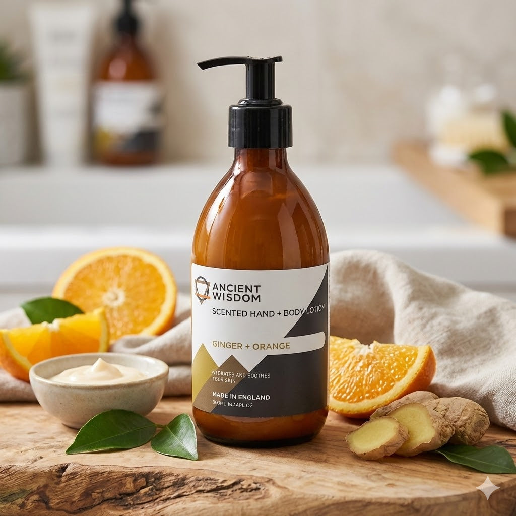 Aromaterapinis Rankų ir Kūno Losjonas – „Imbieras ir Apelsinas“ (300 ml)