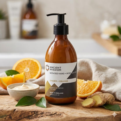 Aromaterapinis Rankų ir Kūno Losjonas – „Imbieras ir Apelsinas“ (300 ml)